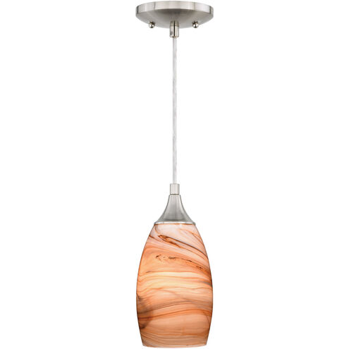 Milano 1 Light 5 inch Satin Nickel Mini Pendant Ceiling Light