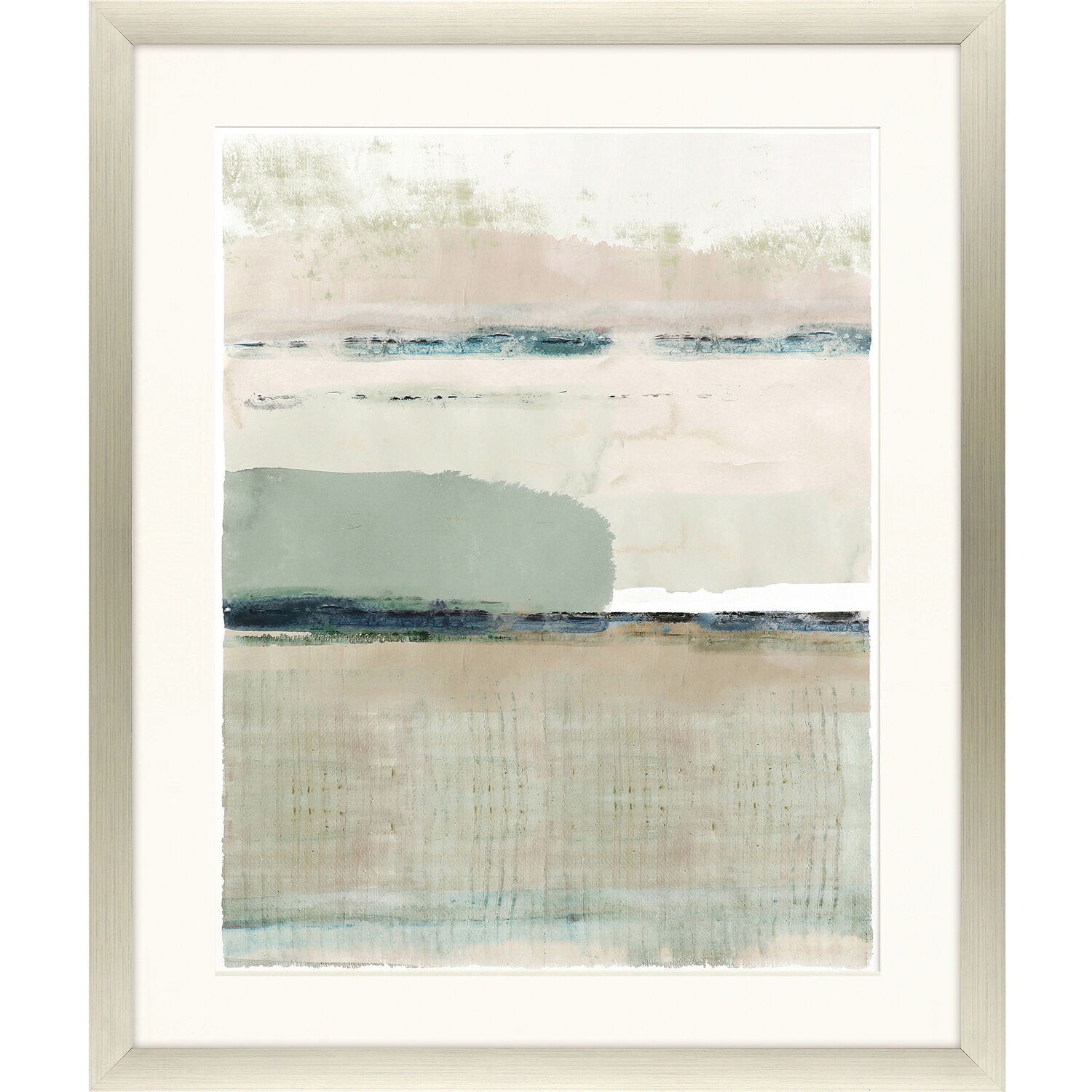 Miles Away Green and Beige and Neutral and Pink Framed Art