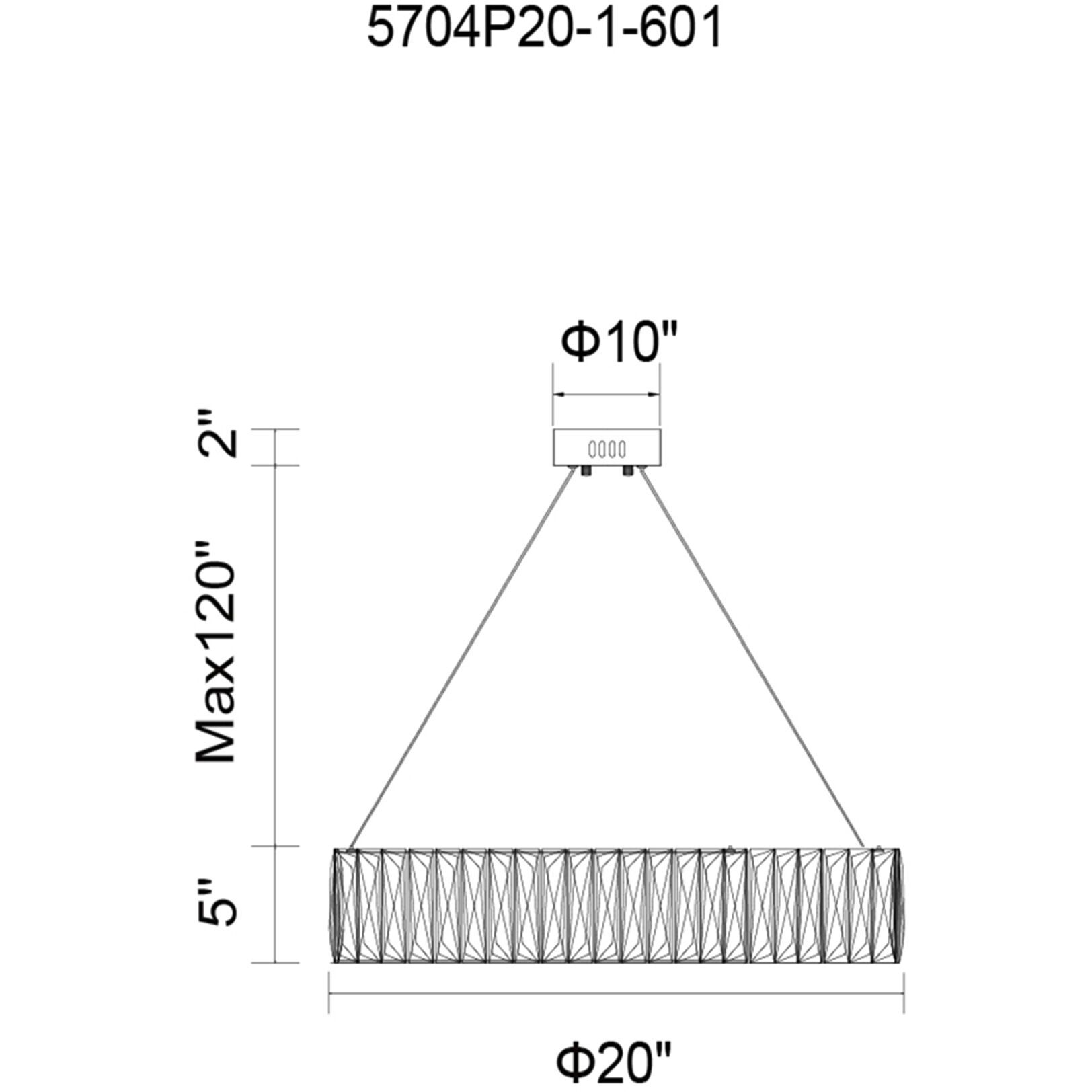 Juno LED 20 inch Chrome Chandelier Ceiling Light
