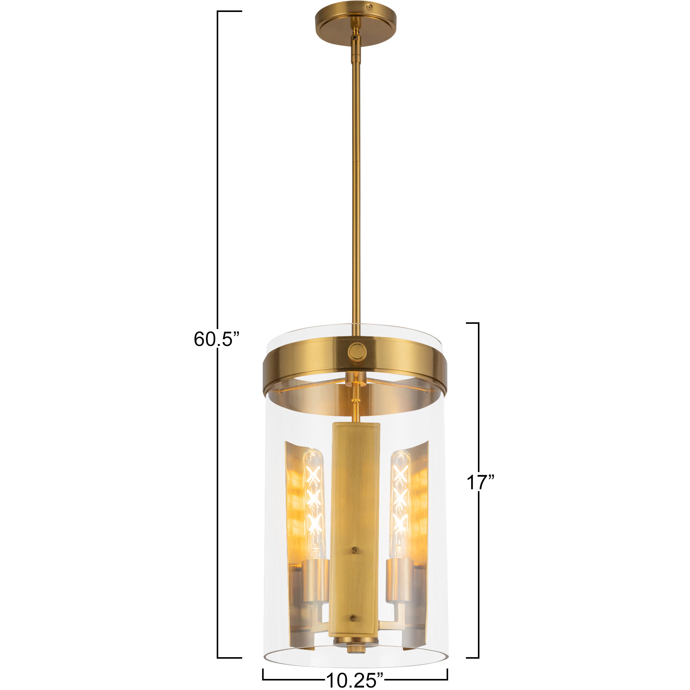 Dahlia 3 Light 10.25 inch Brushed Brass Pendant Ceiling Light