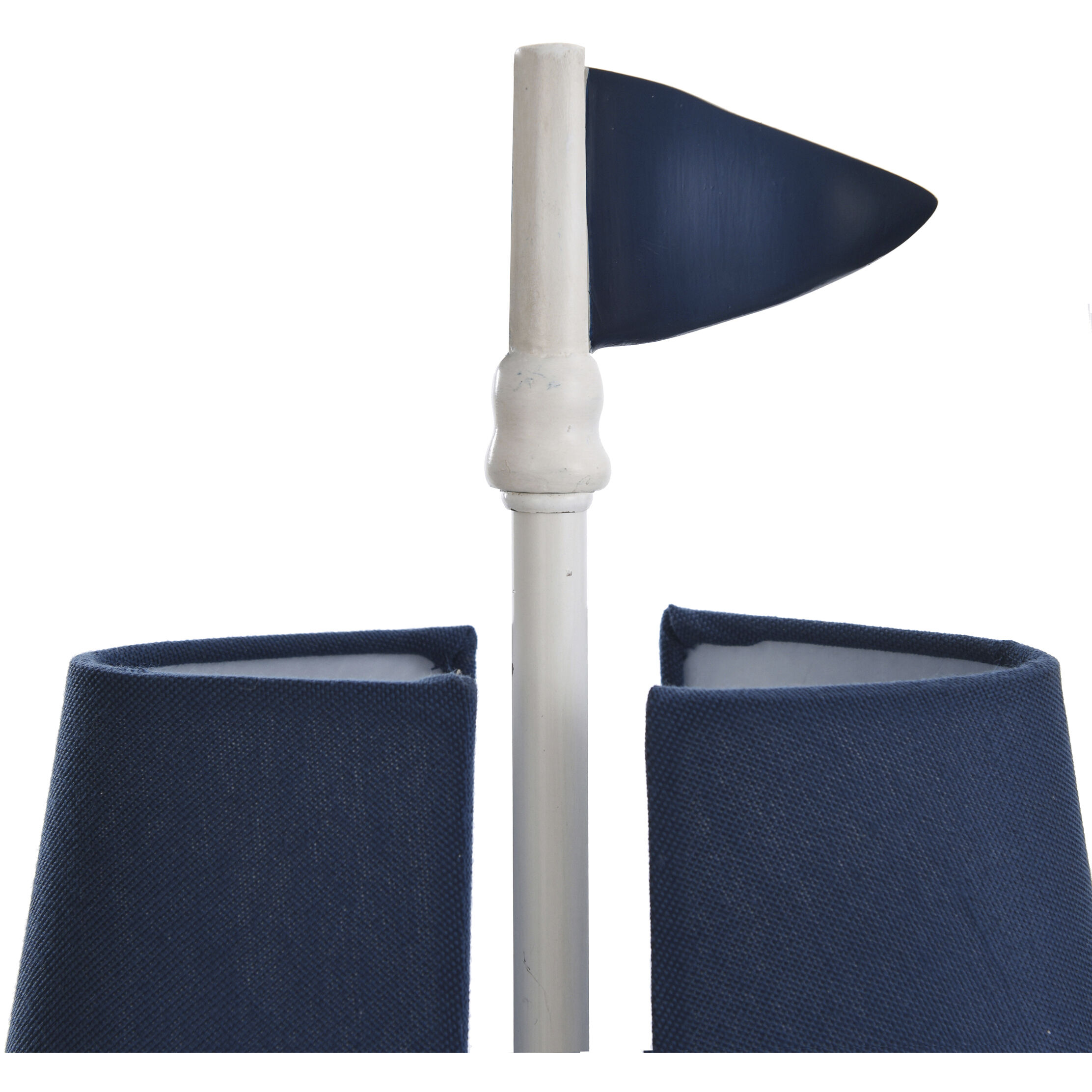 Maritine 20 inch 15.00 watt White Colored Base With Navy Blue Shades Table Lamp Portable Light