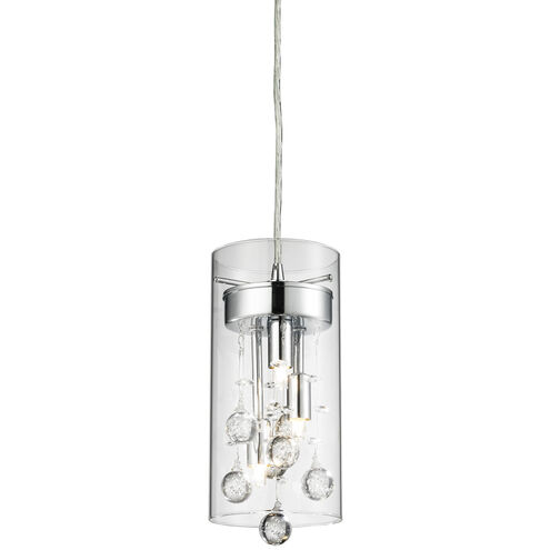 Glass-encased Bubble Droplet 3 Light 5 inch Chrome Pendant Ceiling Light