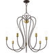 Lucerne 7 Light 30 inch Bronze with Antique Brass Accents Chandelier Ceiling Light