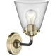 Nouveau Small Cone LED 6.25 inch Black Antique Brass Sconce Wall Light in Clear Glass, Nouveau