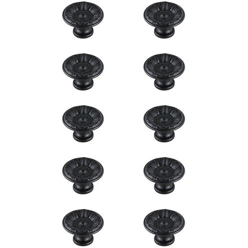 Corio Matte Black Hardware Cabinet Knob, Set of 10