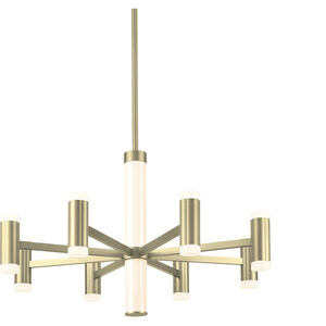 Brazen LED 30 inch Brass Chandelier Ceiling Light in Brushed Brass