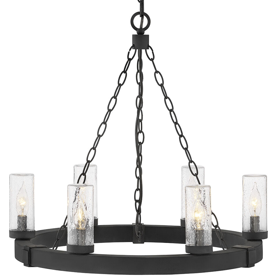 Open Air Sawyer LED 24 inch Black Outdoor Chandelier in 12V LED