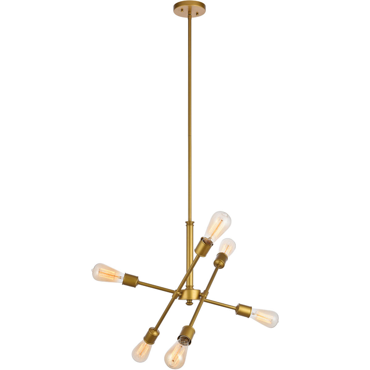Axel 6 Light 17 inch Brass Pendant Ceiling Light