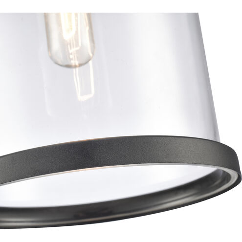 Hopkins 1 Light 7.25 inch Charcoal Black Outdoor Pendant