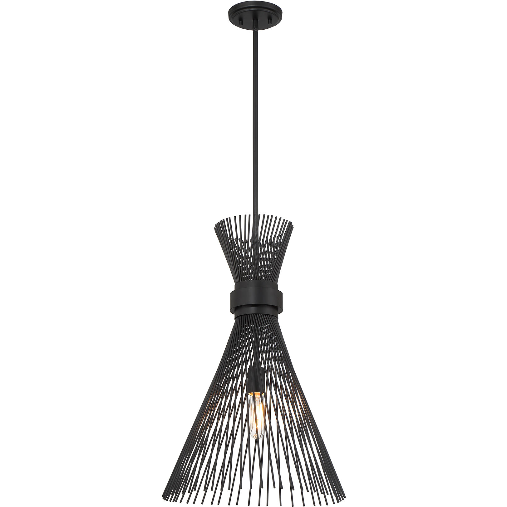 Longfellow 1 Light 16 inch Matte Black Pendant Ceiling Light