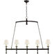 Chapman & Myers Classic2 5 Light 45.25 inch Bronze Linear Chandelier Ceiling Light in Linen