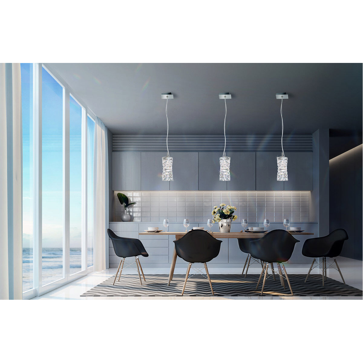 Glissando LED 4.75 inch Stainless Steel Mini Pendant Ceiling Light