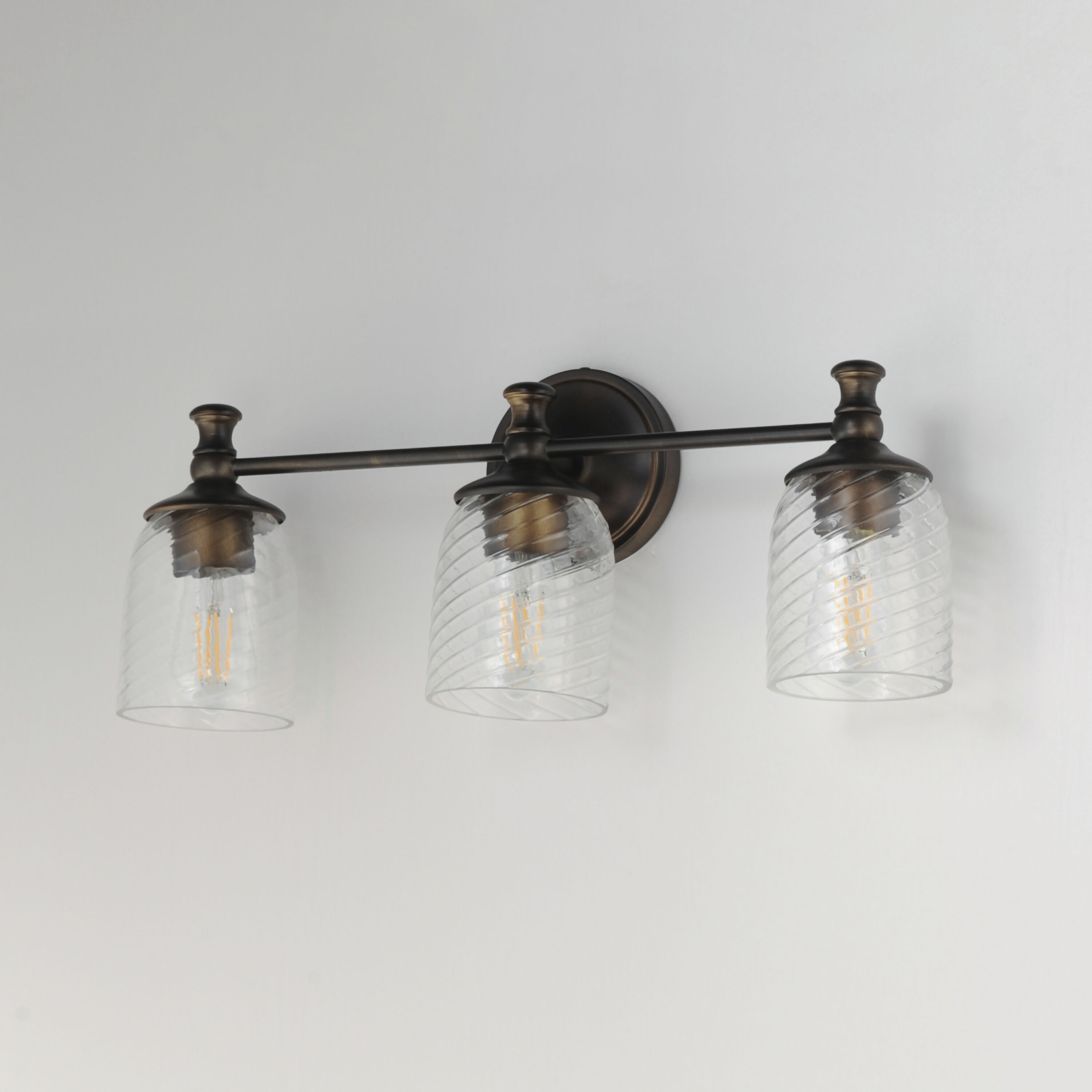 Swirl 3 Light 23 inch Antique Bronze Bath Vanity Wall Light