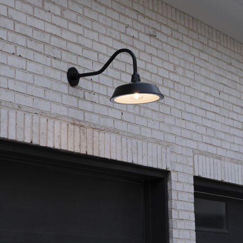 Cottage 1 Light 15 inch Black Barn Light, Solar