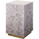 Garland Side Table in Pink Printed Floral Paper and Gold Leaf