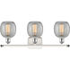 Ballston Belfast LED 26 inch White and Polished Chrome Bath Vanity Light Wall Light in Clear Crackle Glass, Ballston