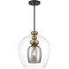Amesbury 1 Light 11.75 inch Coal and Oxidized Aged Brass Pendant Ceiling Light