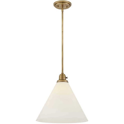 Arti 1 Light 15 inch Heritage Brass with Cased Opal Glass Pendant Ceiling Light in Heritage Brass / Cased Opal