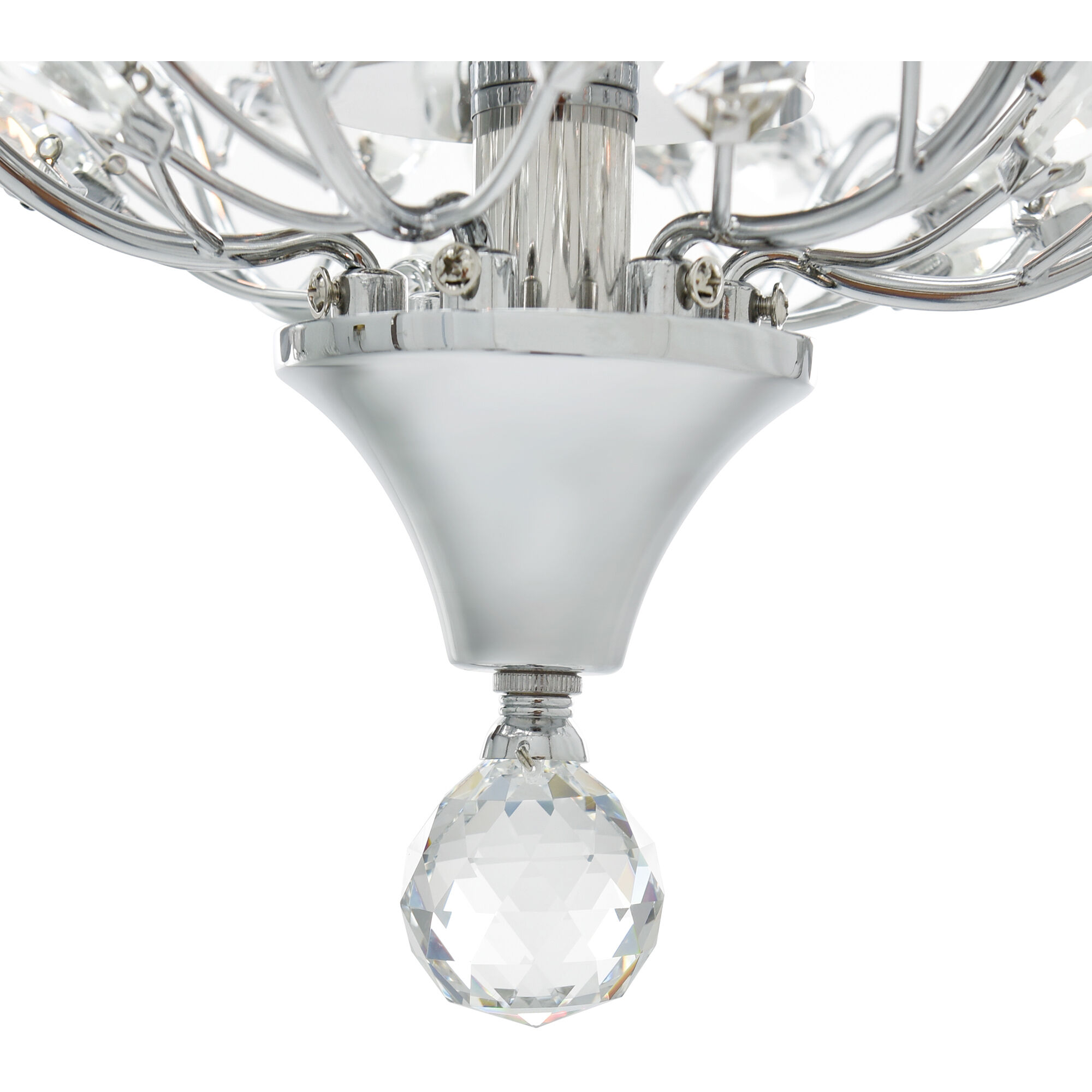 Ivy 3 Light Chrome Drum Shade Flush Mount Ceiling Light