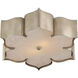 Grand Lotus 2 Light 19 inch Contemporary Silver Leaf Flush Mount Ceiling Light