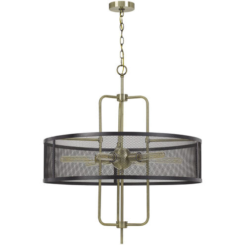 Leiden 6 Light 5 inch Antique Brass/Black Chandelier Ceiling Light