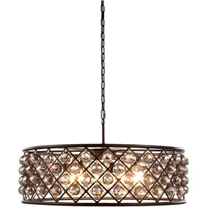 Madison 8 Light 32 inch Matte Black Pendant Ceiling Light in Silver Shade, Faceted Royal Cut, Urban Classic