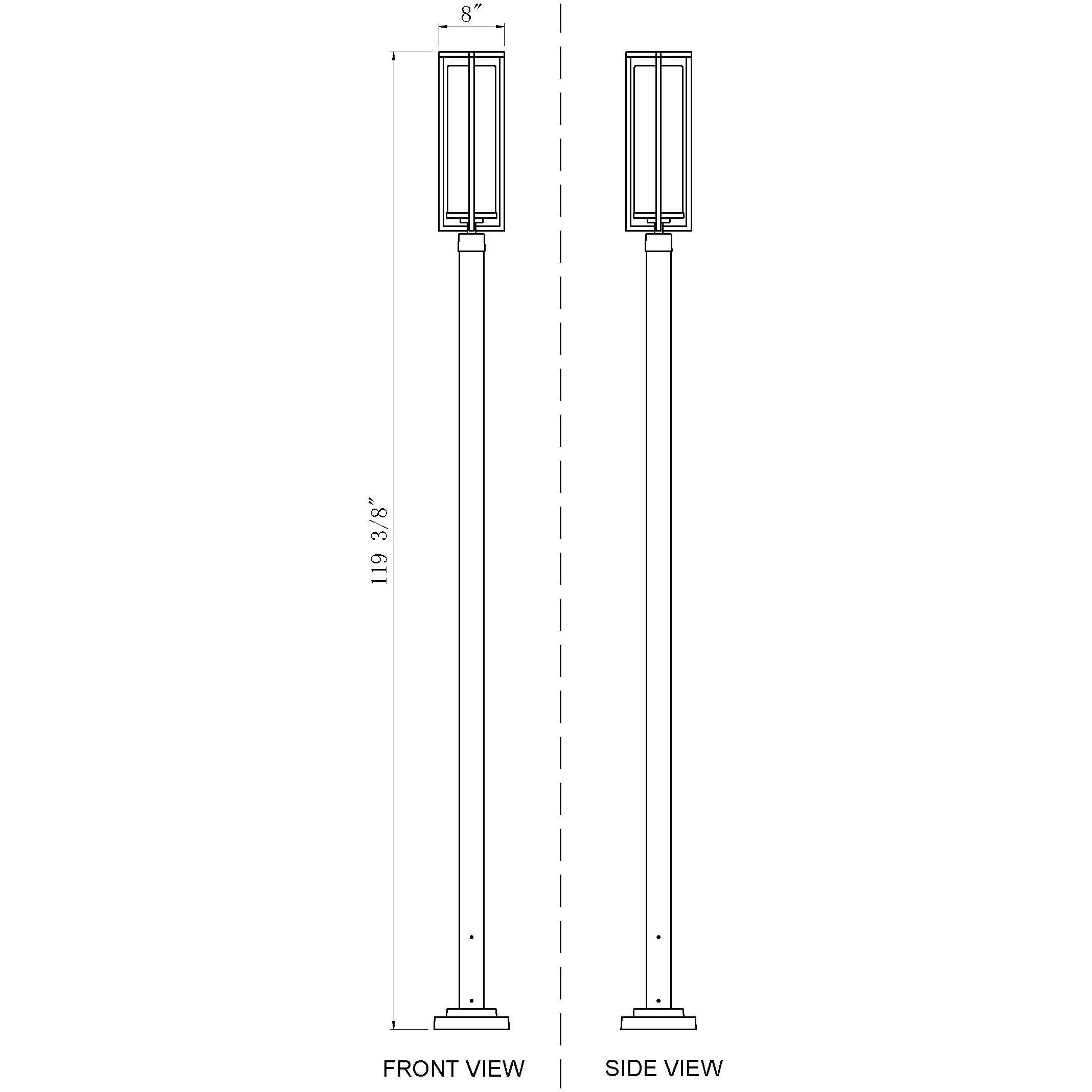 Aura 1 Light 118.5 inch Black Outdoor Post Mounted Fixture in G9