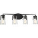 Sacremento 4 Light 32 inch Black Bathroom Vanity Light Wall Light, Essentials