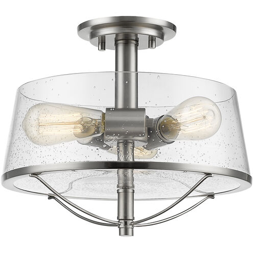 Mariner 3 Light 13.38 inch Brushed Nickel Semi Flush Mount Ceiling Light