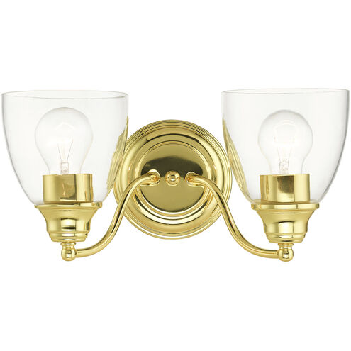 Montgomery 2 Light 14 inch Polished Brass Vanity Sconce Wall Light