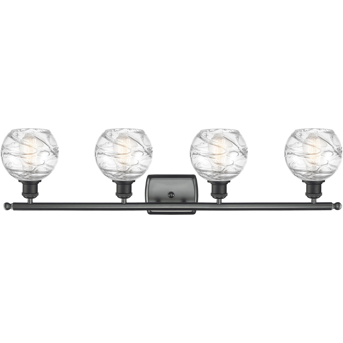 Ballston Small Deco Swirl LED 36 inch Matte Black Bath Vanity Light Wall Light, Ballston