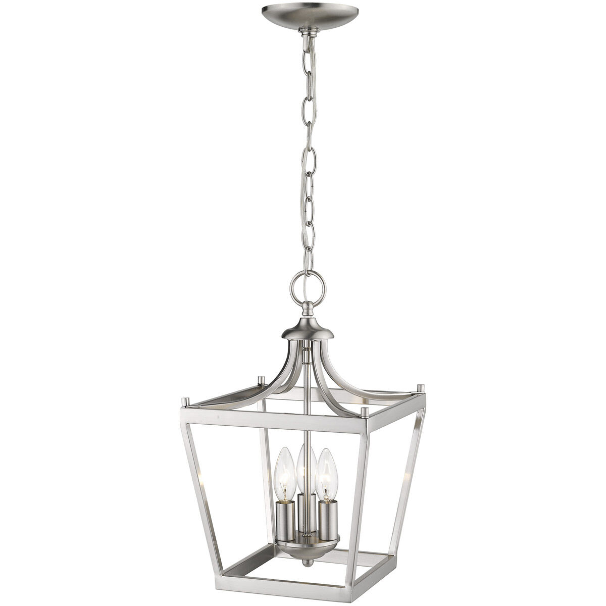 Kennedy 3 Light 10 inch Satin Nickel Chandelier Ceiling Light
