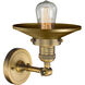 Franklin Restoration Railroad 1 Light 8 inch Brushed Brass Semi-Flush Mount Ceiling Light, Franklin Restoration