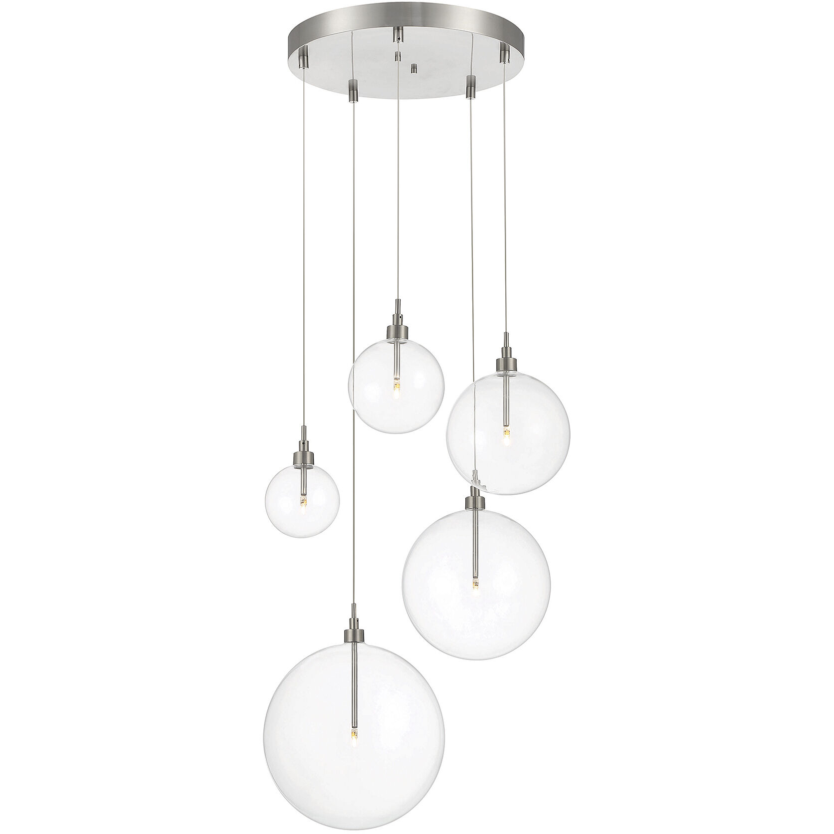 Modern LED 28 inch Brushed Nickel Pendant Ceiling Light