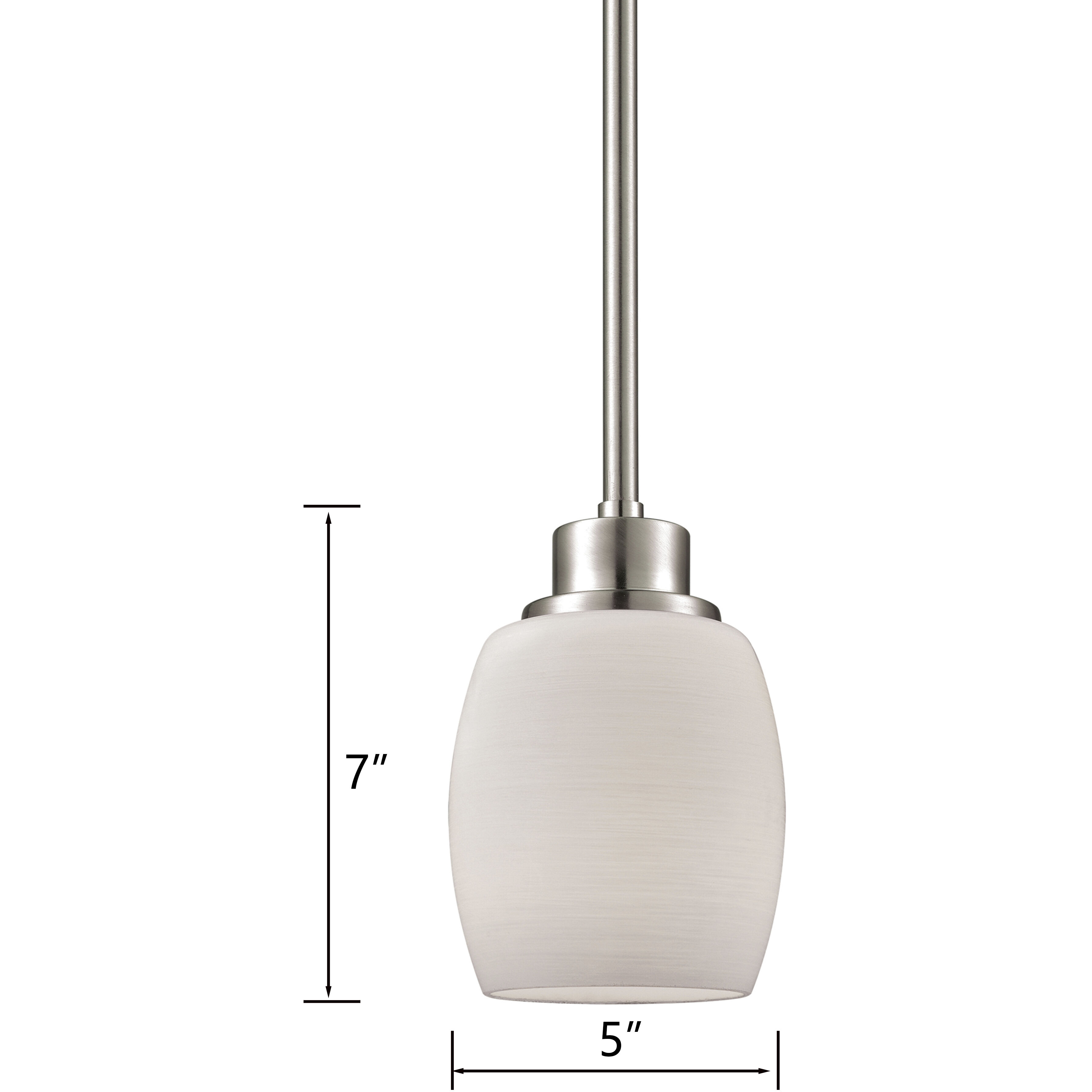 Casual Mission 1 Light 5 inch Brushed Nickel Mini Pendant Ceiling Light