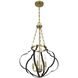 Mercer 4 Light 20 inch Matte Black and Warm Brass Pendant Ceiling Light in Matte Black with Warm Brass