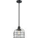 Franklin Restoration Bell Cage LED 9 inch Matte Black Mini Pendant Ceiling Light in Seedy, Franklin Restoration