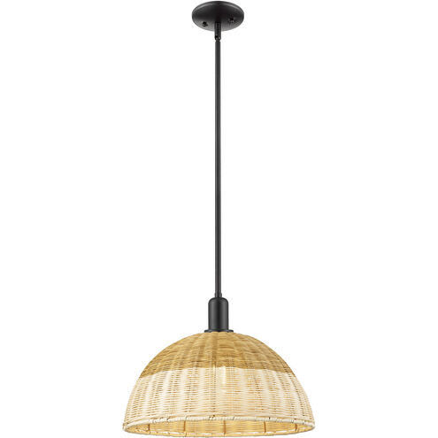 Natural Ballston Dome 1 Light 15.75 inch Matte Black Mini Pendant Ceiling Light