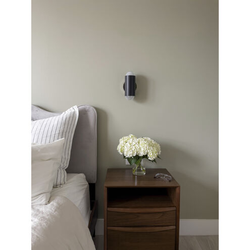 Kira 2 Light Polished Nickel/Soft Black Wall Sconce Wall Light