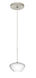 Peri 1 Light Satin Nickel Pendant Ceiling Light in Opal Matte Glass, Halogen