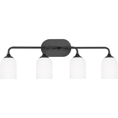 Emile 4 Light 31 inch Midnight Black Wall Bath Fixture Wall Light