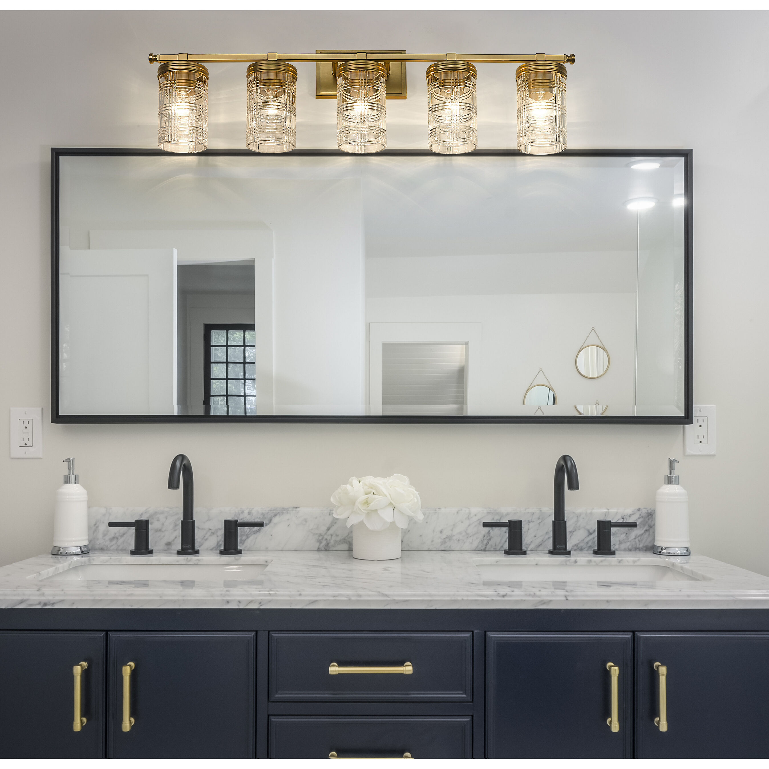 Z Lite 344 5V HG Archer 5 Light 38 inch Heirloom Gold Bath Vanity