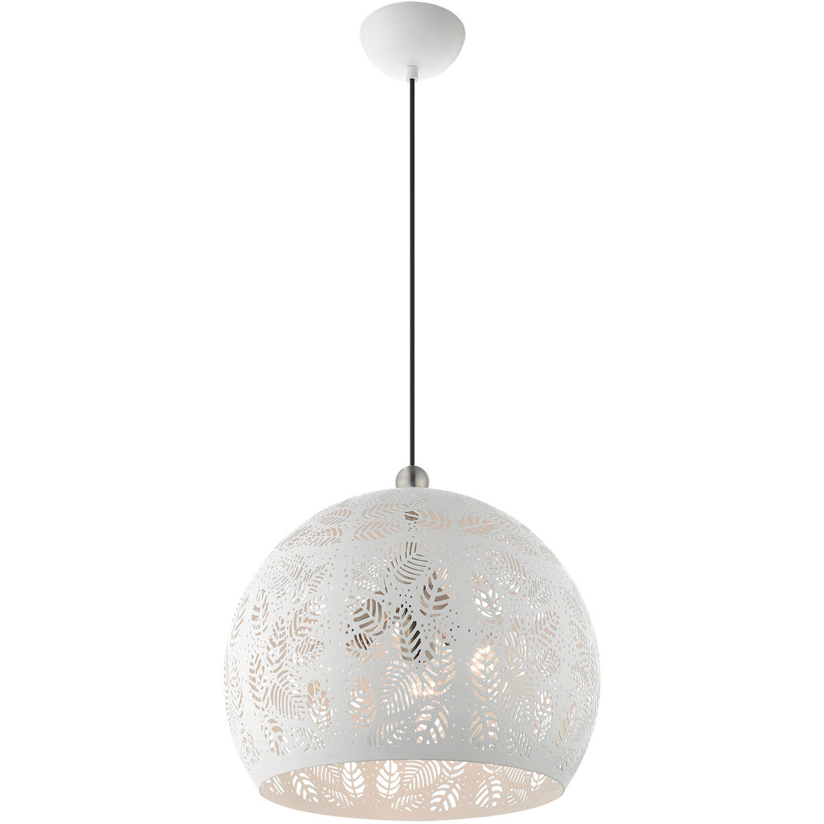 Chantily 3 Light 16 inch White with Brushed Nickel Accents Pendant Ceiling Light