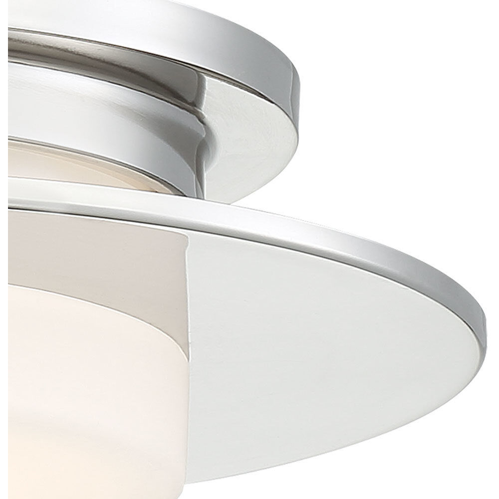 Press LED 14 inch Polished Nickel Flush Mount Ceiling Light