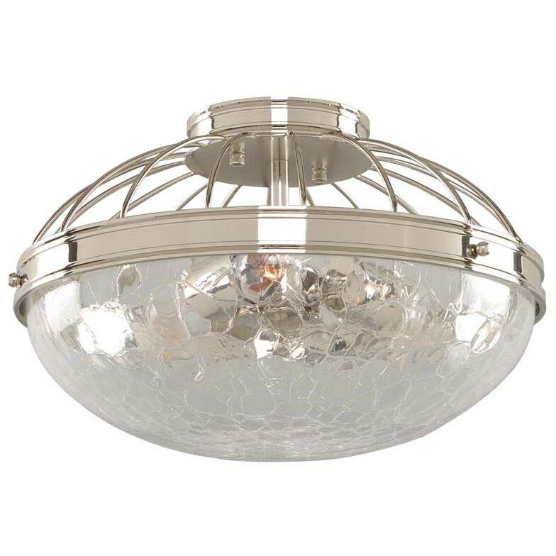 Montauk 3 Light 14 inch Polished Nickel Flush Mount Ceiling Light