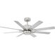 Renegade 52 inch Brushed Nickel Titanium with Titanium Blades Downrod Ceiling Fan in 2700K