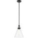 Laria 1 Light Black Pendant Ceiling Light in Clear