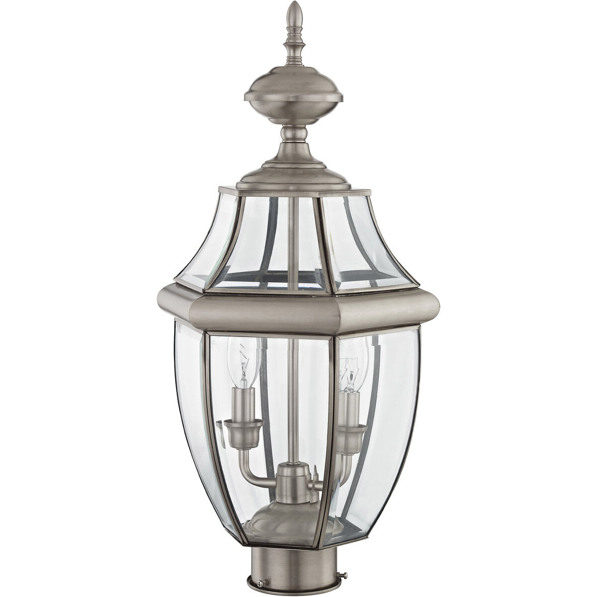 Monterey 2 Light 22 inch Brushed Nickel Outdoor Post Top Lantern