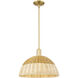 Natural Ballston Dome 1 Light 15.75 inch Satin Gold Mini Pendant Ceiling Light
