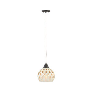 Edie 1 Light 10 inch Oil Rubbed Bronze/Weathered White Chandelier Ceiling Light